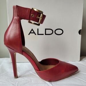 Aldo Red leather 4.5 high heels size 7.5